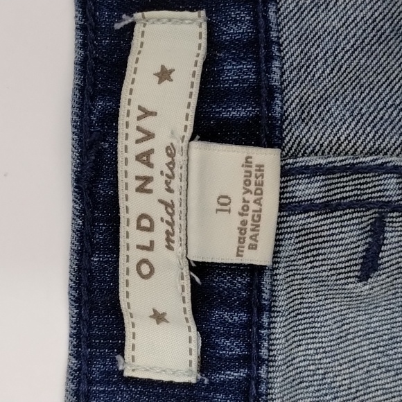 Old Navy women's size 10 blue denim capri mid rise flap pockets - Picture 11 of 12